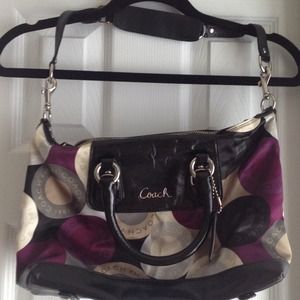 Black and Purple Coach Bag