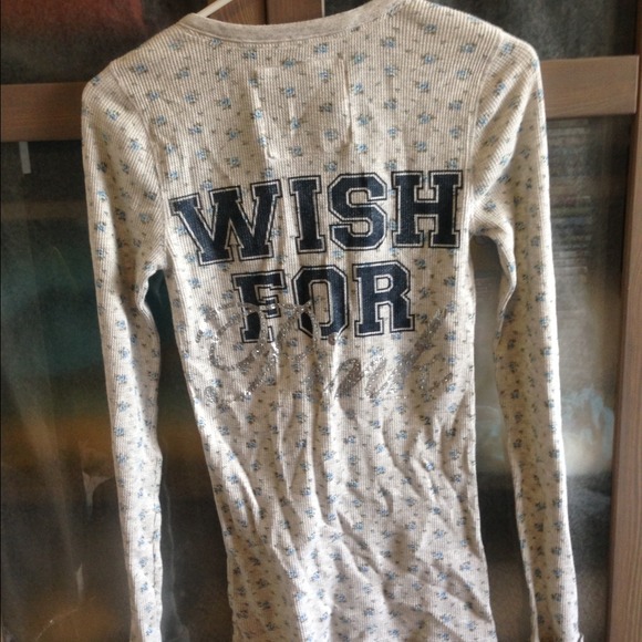 PINK Gray "Wish for Pink" Long Sleeve Shirt