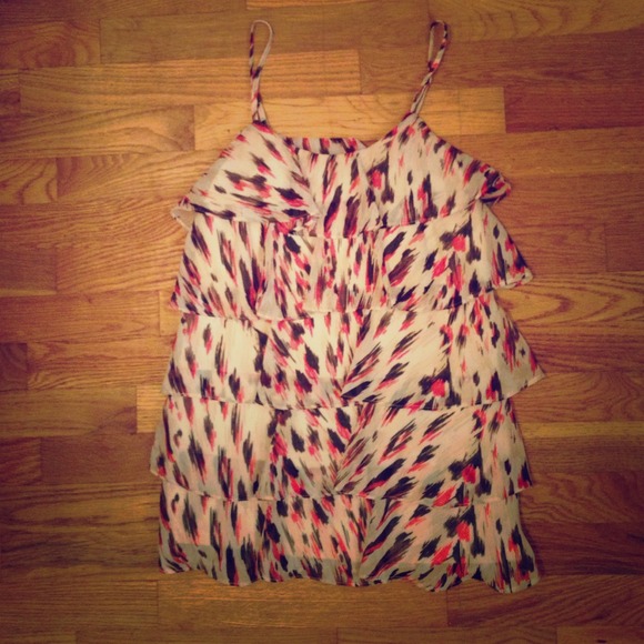 Ruffled chiffon tank