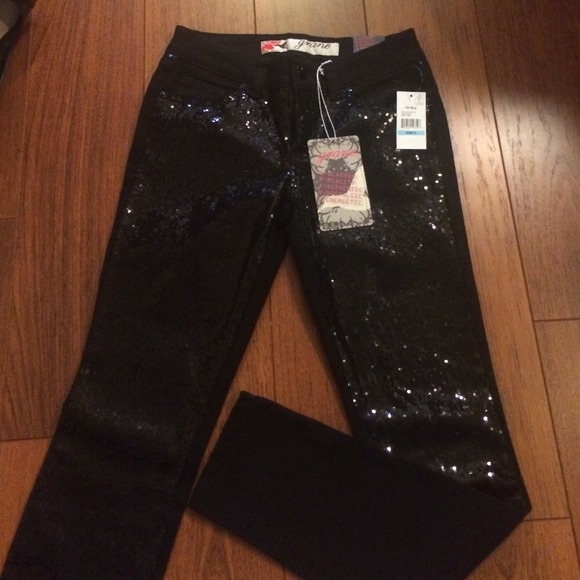 Black sequence pants