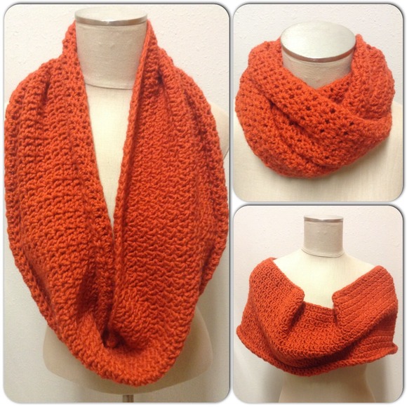 Hand Crafted Accessories - NEW! Paprika crocheted cowl/circle scarf