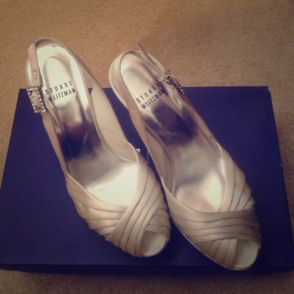 Ivory Satin Stuart Weitzman Heels