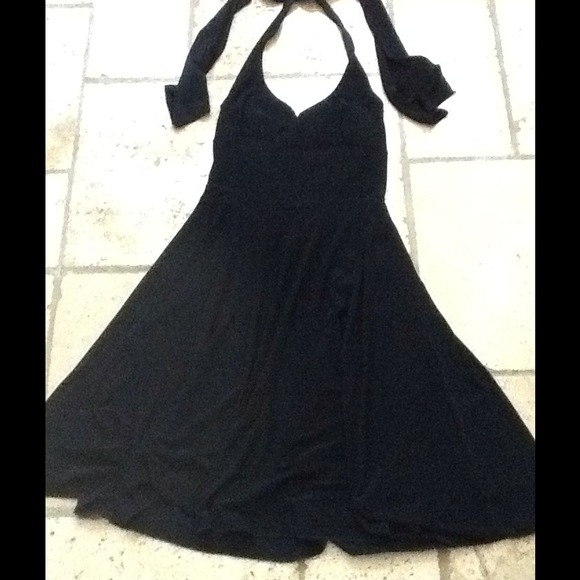 Black halter dress