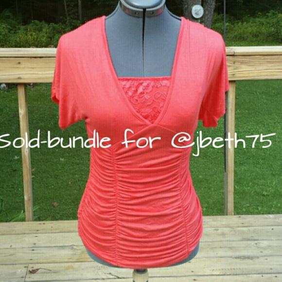 Ruched coral top