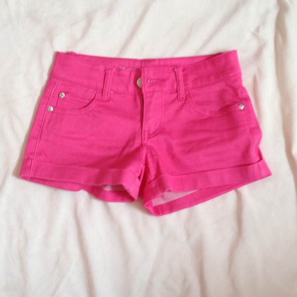 Bright pink shorts