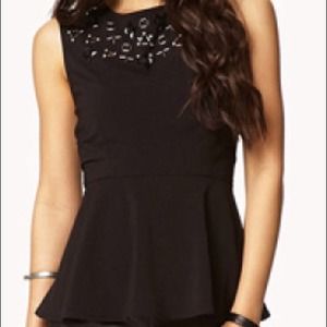 Forever21 Black Peplum Top.