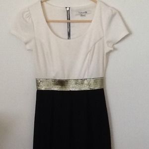 Black and White Dress w/ Gold detail