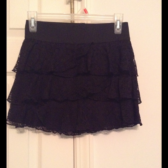 Black lace skirt