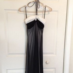 Long Black and White dress