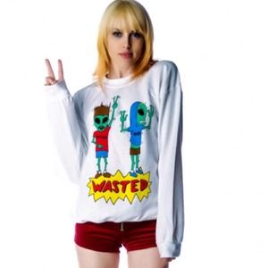 ⚡️Keeping⚡️Jac Vanek Wasted Alien Crew Sweatshirt