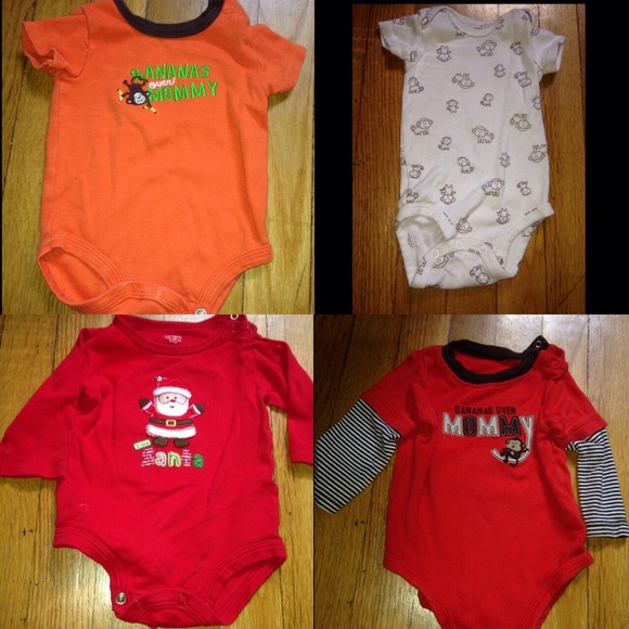 3 baby boy onesies (4) $2 each and jumper 4 lot 10
