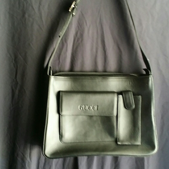 *Beautiful Black Leather Laptop or Ipad brief case