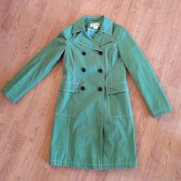 Michael Kors Jackets & Blazers - MICHAEL MK GREEN TRENCH COAT