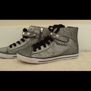 NEW - Metallic studded high top sneakers