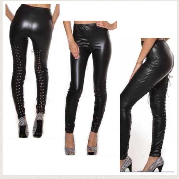 Faux Leather Lace Up Leggings. LAST ONE LADIES!!