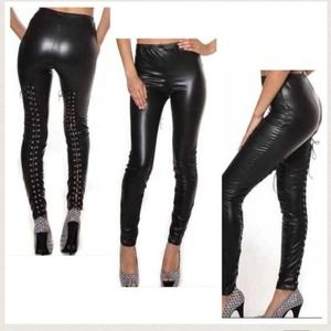 Faux Leather Lace Up Leggings. LAST ONE LADIES!!