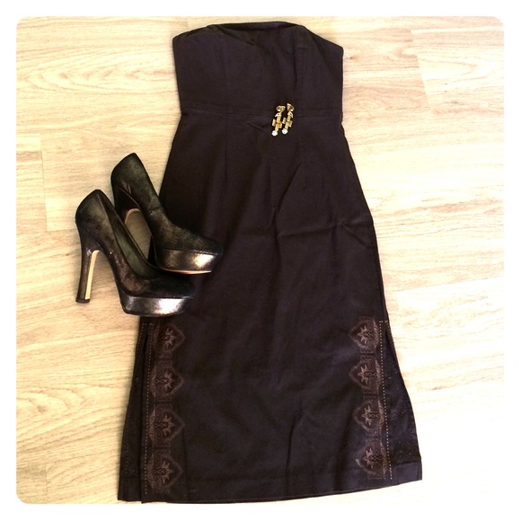 Chocolate Brown Strapless Dress