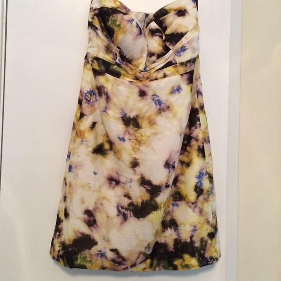 Gorgeous strapless J.Crew watercolor burst dress