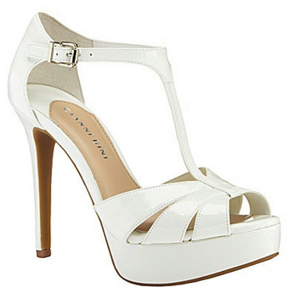 White strappy heels