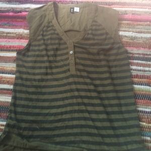 Hunter green and black striped shirt