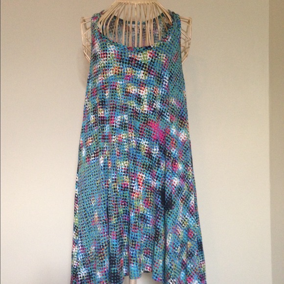 CAbi #301 multicolor sleeveless jersey tunic top S