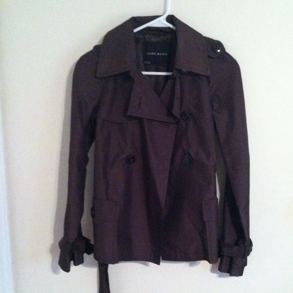 Brown Short Zara Trench Coat - Picture 2 of 4