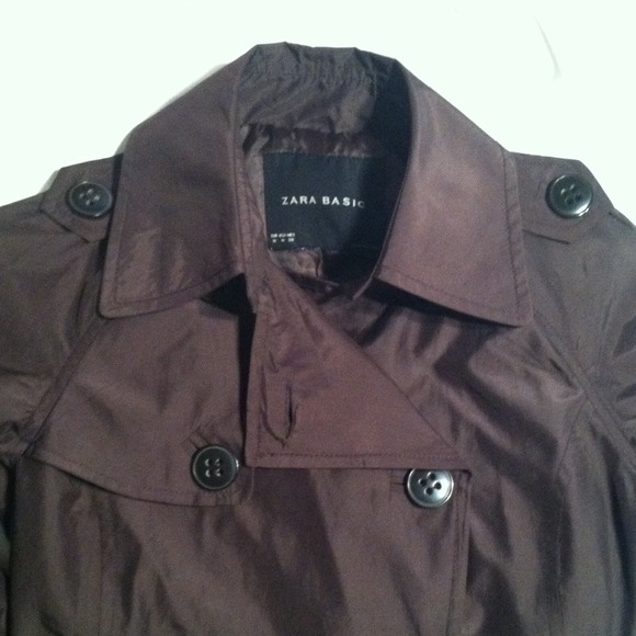Brown Short Zara Trench Coat - Picture 4 of 4