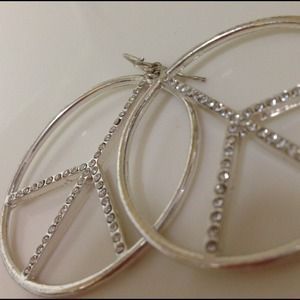 Silver peace earrings