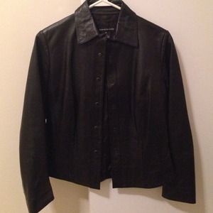 Elements by Vakko leather top/ jacket