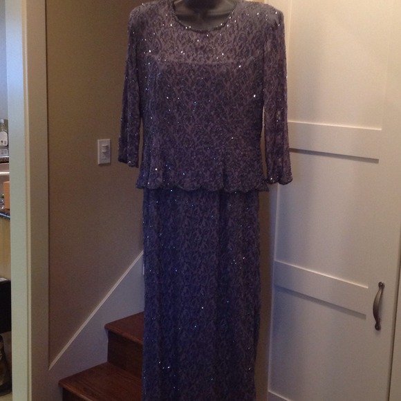 Stenay Beaded Purple Gown Dress
