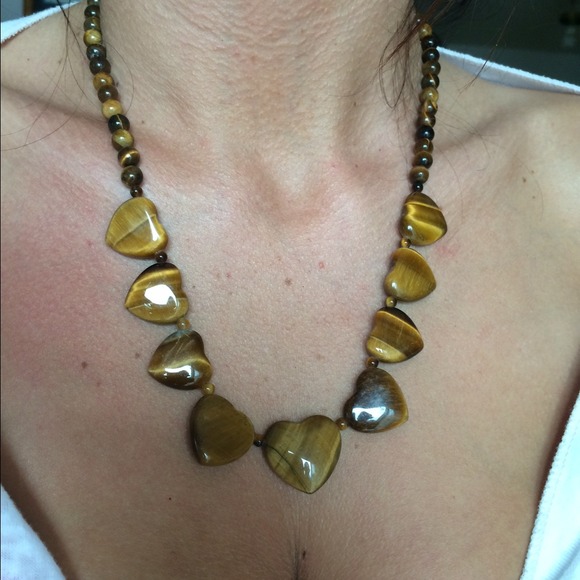 🎁TIGER EYE beads & HEARTS. SHINNY. 🎁SALE 🎁 - Picture 3 of 3