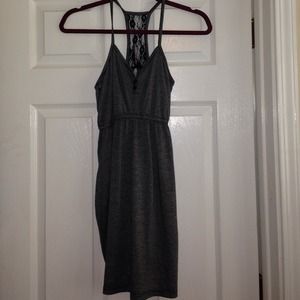 Audrey grey and black striped dress