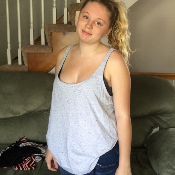 Oversized Grey Sports Tanks