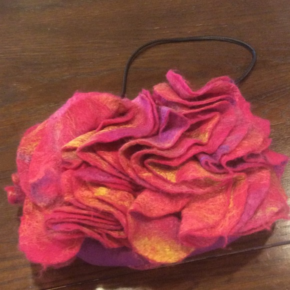 YOMO felt and silk petal purse - hot pink