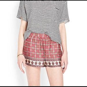 Cute red boho flowy shorts