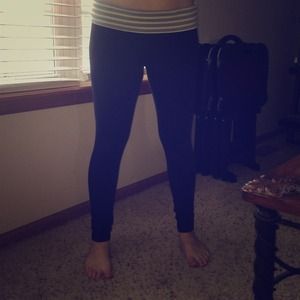 Yellow and Grey Topped Yoga Pants