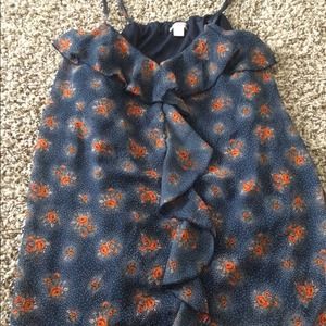 Navy spaghetti strap shirt.