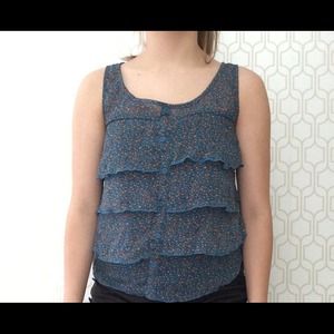 ⚡️see through blue floral tank top⚡️