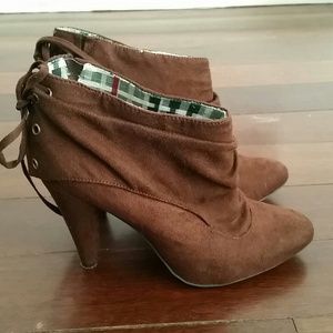 Brown Suede Ankle Boots Sz 7