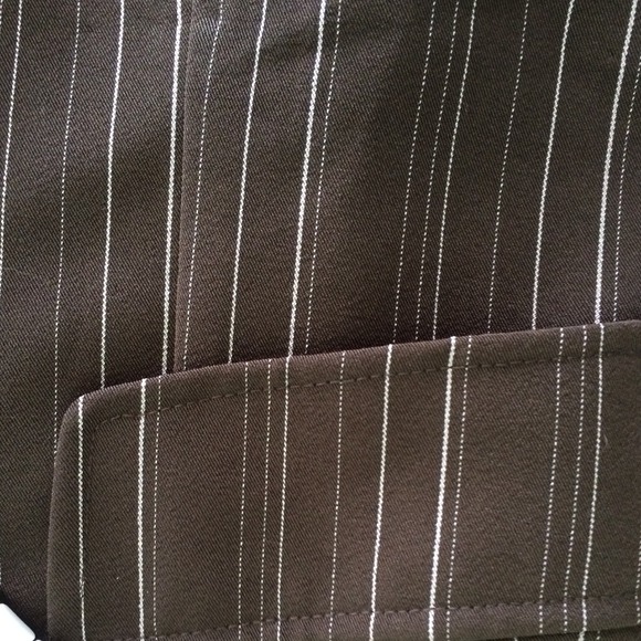 2Pc Brown Pinstrip Short Set