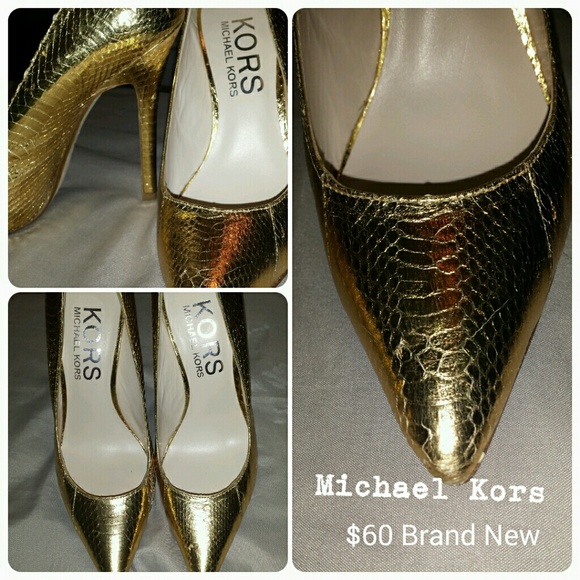 Michael Kors gold heels.