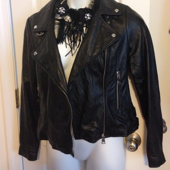 Black leather jacket