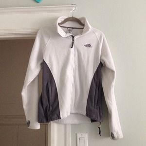 White & grey The North Face women's fleece