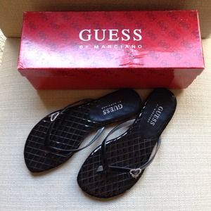 Guess sandals with sparkly heart detail