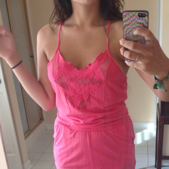Cute coral romper
