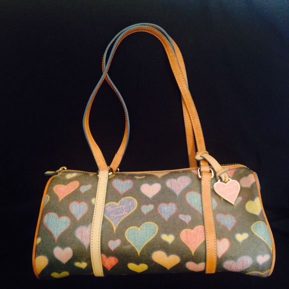 Dooney & Bourke Black Canvas Leather Shoulder Bag