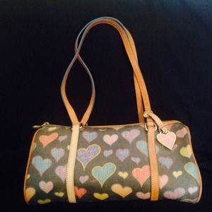 Dooney & Bourke Black Canvas Leather Shoulder Bag