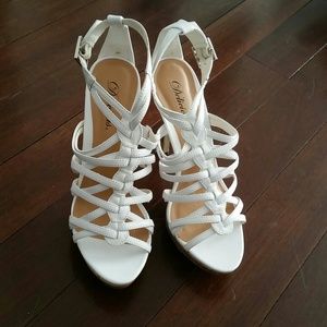 XXX Sold XXX White Stappy Heels Sandals