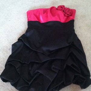 Black and hot pink dress