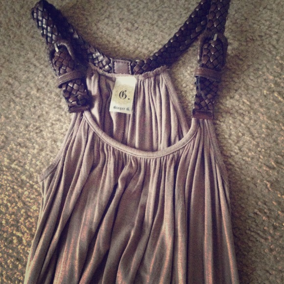 Nude belted top